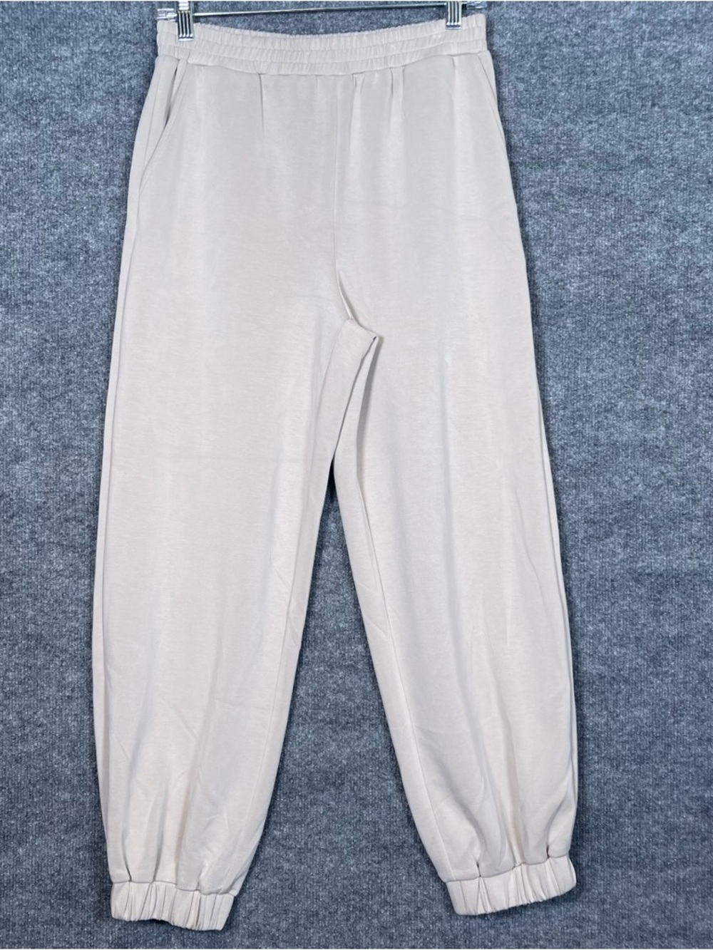 Fate Womens Med Oatmeal Modal Pull On Soft Sweatpants Joggers Pockets Minimalist